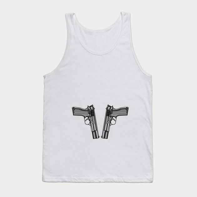 Pistol Hip Tattoo Tank Top by mailboxdisco